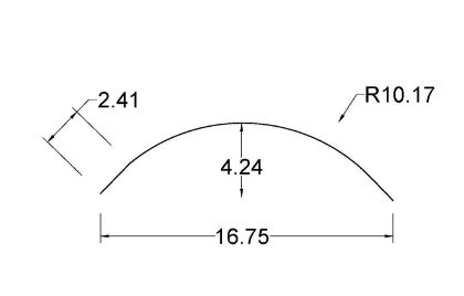 Picture of ROOF RADIUS PANEL MILL FINISH ALUMINUM VINYL COVERED 19.28 X 80.88 US