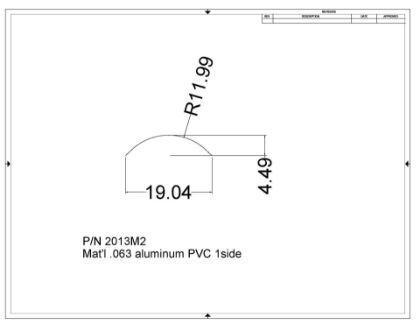 Picture of ROOF RADIUS SUP"S"SERIES ALUM MILL 86" PUNCHED