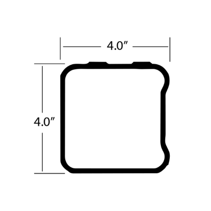 Picture of 4" X 4" X 94" REAR ICC BUMPER TUBE (POOCHED 16"-36"-16")