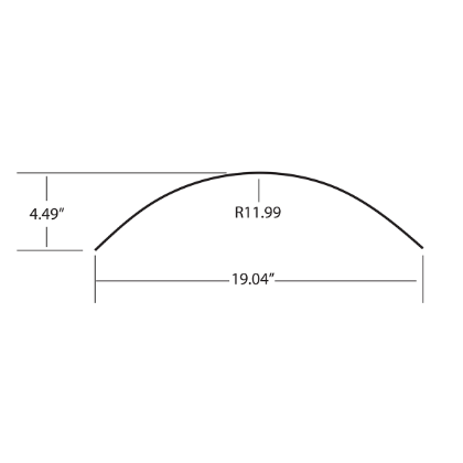Picture of ROOF RADIUS PANEL , PVC COATED, PUNCHED, 96"W SUPREME "S" SERIES, MILL FINISH