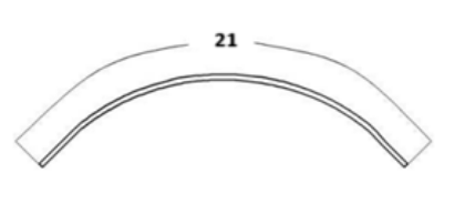 Picture of ROOF RADIUS PANEL , PVC COATED, PUNCHED, 96 WIDE SUPREME BODY, MILL FINISH, .050