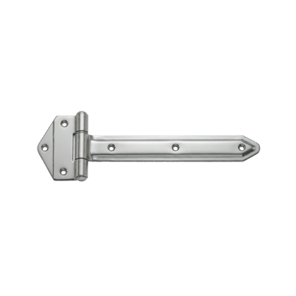 Picture of 12" X 2" ZINC PLATED STEEL HINGE, 8 GA, FLUSH STRAP (3) 5/16" HOLES (4-7/16" ON