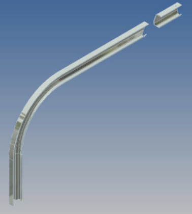Picture of WHITING 2" X 130" HORIZONTAL DOOR TRACK W/ 6" RADIUS (LEFT HAND/ROADSIDE) (11-7)