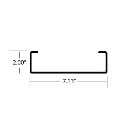 Picture of 14GA S/S - 7-1/8" X 94" REAR HEADER (OLD FP # SU14S)