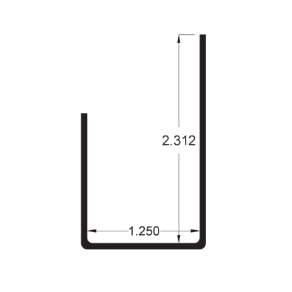 Picture of 16GA GALV - 1-1/2" X 1-1/4" X 2-3/8" X 120" J-CHANNEL (OLD FP # 02022/120)