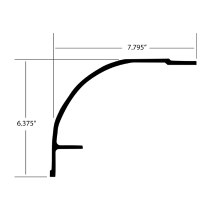 Picture of OEM #K111069 & 111088 KIDRON ROOF RADIUS REEFER BODY EXTRUDED ALUMINUM. 91.5" FI