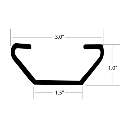 Picture of ROOF BOW STEEL ANTISNAG 1 IN X 98-1/2 STANDARD 102 BODY  UTILIMASTER PART # 176